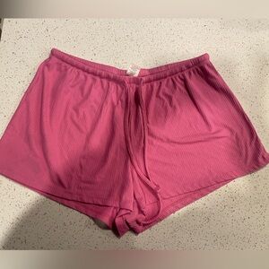 Juicy Couture Vibrant Pink Ribbed Pajama Shorts Sleepwear